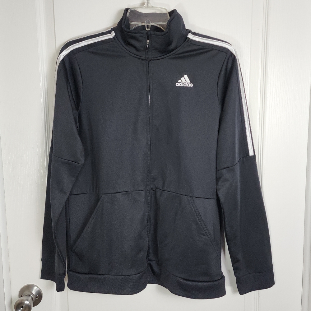 Boys Adidas Track jacket size XL 18/20 Black White